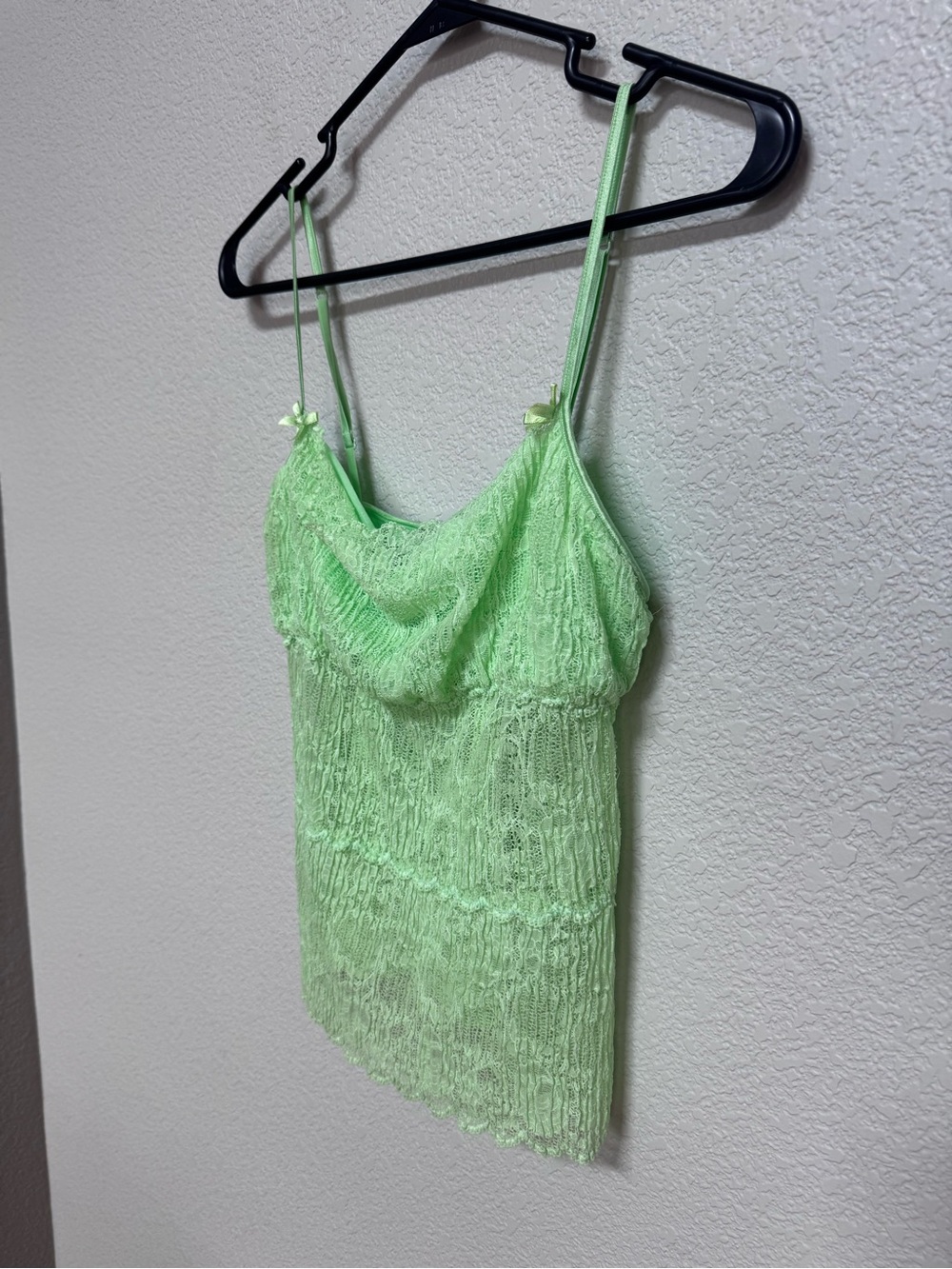 Cosabella Mesh Lace Spaghetti Strap Tank Women’s L Lime Green - Picture 4 of 8